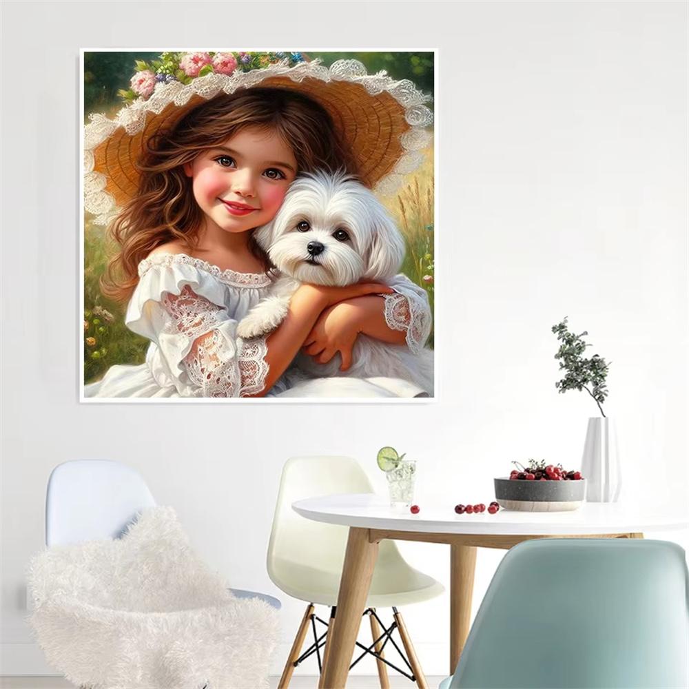 Diamond Art Painting Kits Girl Horse Portrait Cross Stitch Needlework Diamond Embroidery Kits Figure Wall Decor
