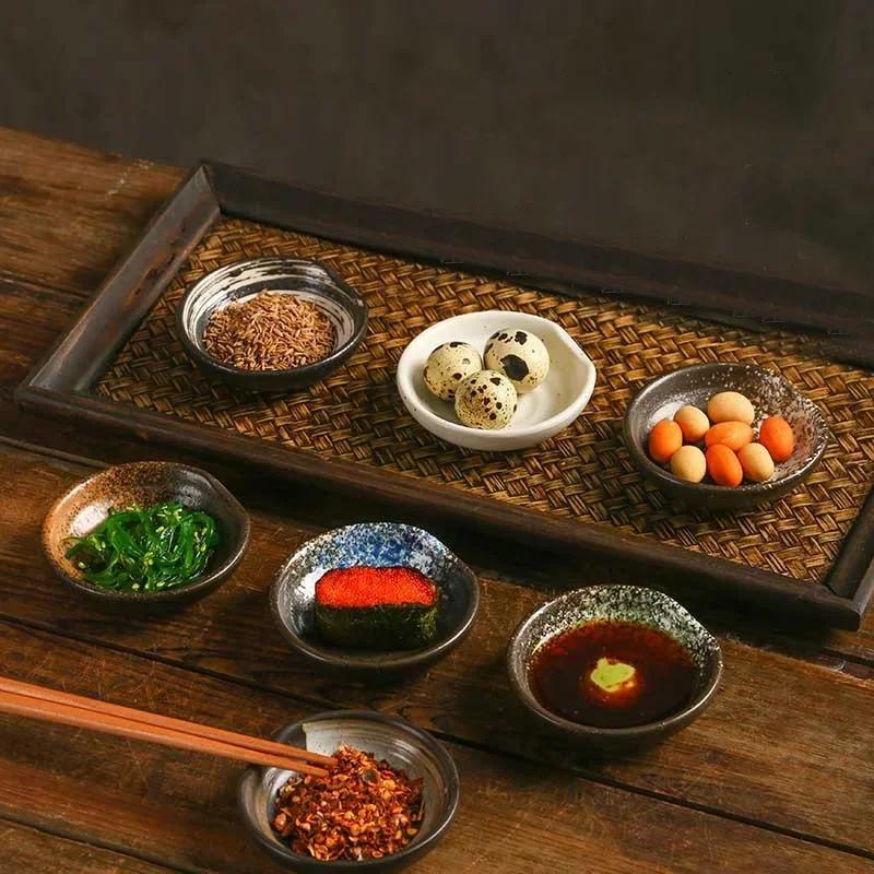 Japanese Seasoning Dish Creative Ceramic Soy Sauce Dish Dip Vinegar Plate 3-inch Round Small Plate Kitchen Supplies Tableware