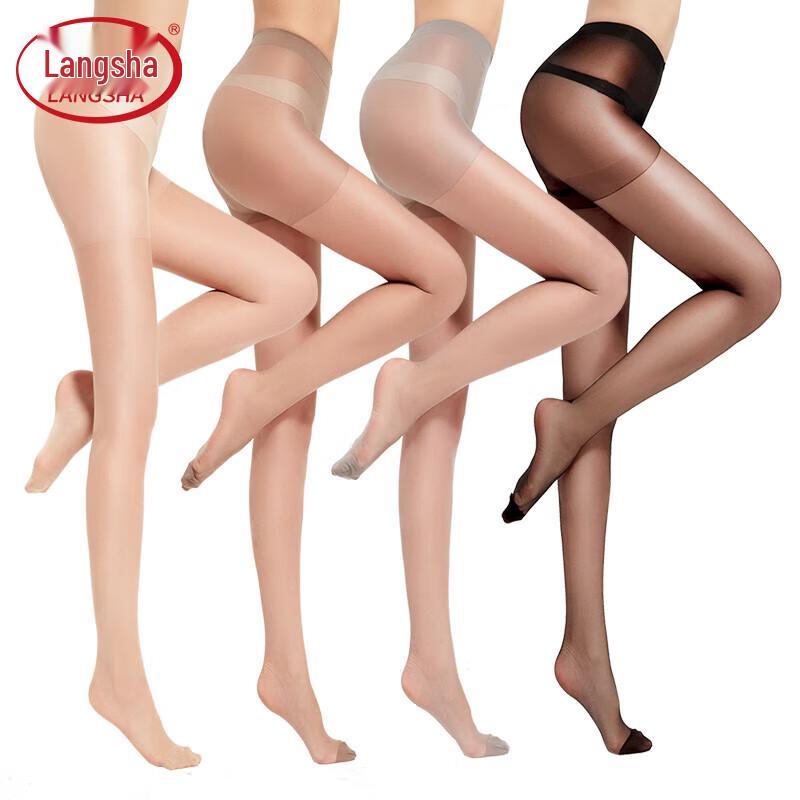 Langsha Plus Size Ultra-Thin Double Gusset Pantyhose - 4 Pairs