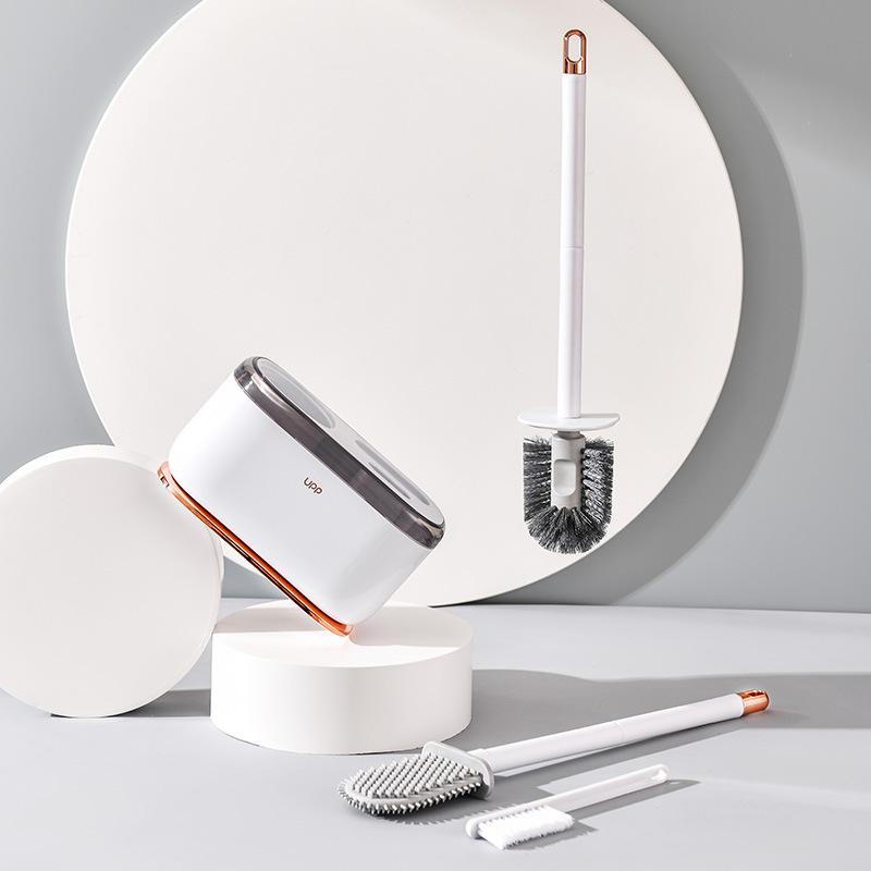 2025 New Toilet Brush Wall-mounted Toilet Brush Set Household No Dead Ends Bathroom Cleaning Artifact Three-in-one