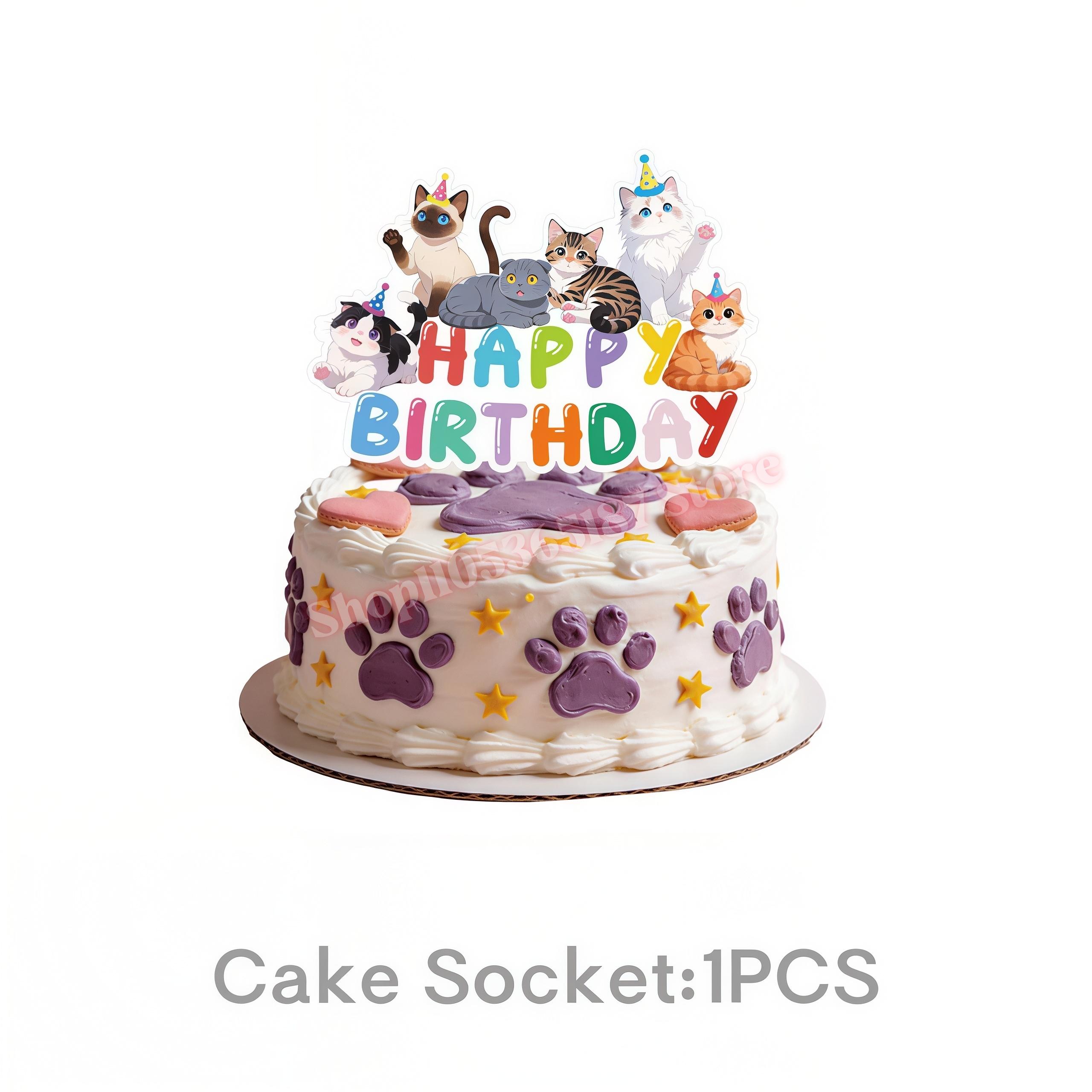 

Pet Cat Theme Paper Plates Cup Napkin Banner Cake Decor for Kids Birthday Party Favor Gift Baby Shower Party Supplies Decoration others