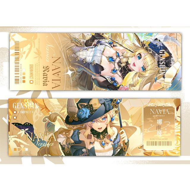 Genshin Impact Collection Karty Hry Záložka Furina Neuvillette Wriothesley Laser Oboustranná vstupenka Anime Tarotová karta Dárek