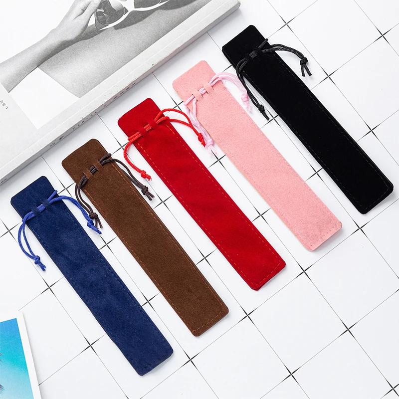 50 Pcs Velvet Pen Pouches Soft Drawstring Pencil Cases for School/Office, Gift Packaging, Student Stationery Organizer