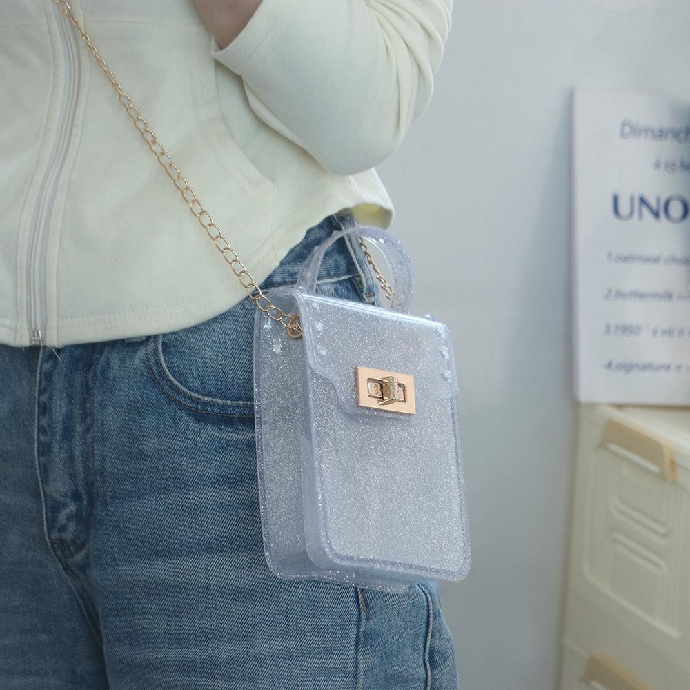 Vertical Style Crossbody Bags Candy Color Jelly Bag Messenger Bag Handbags  Women