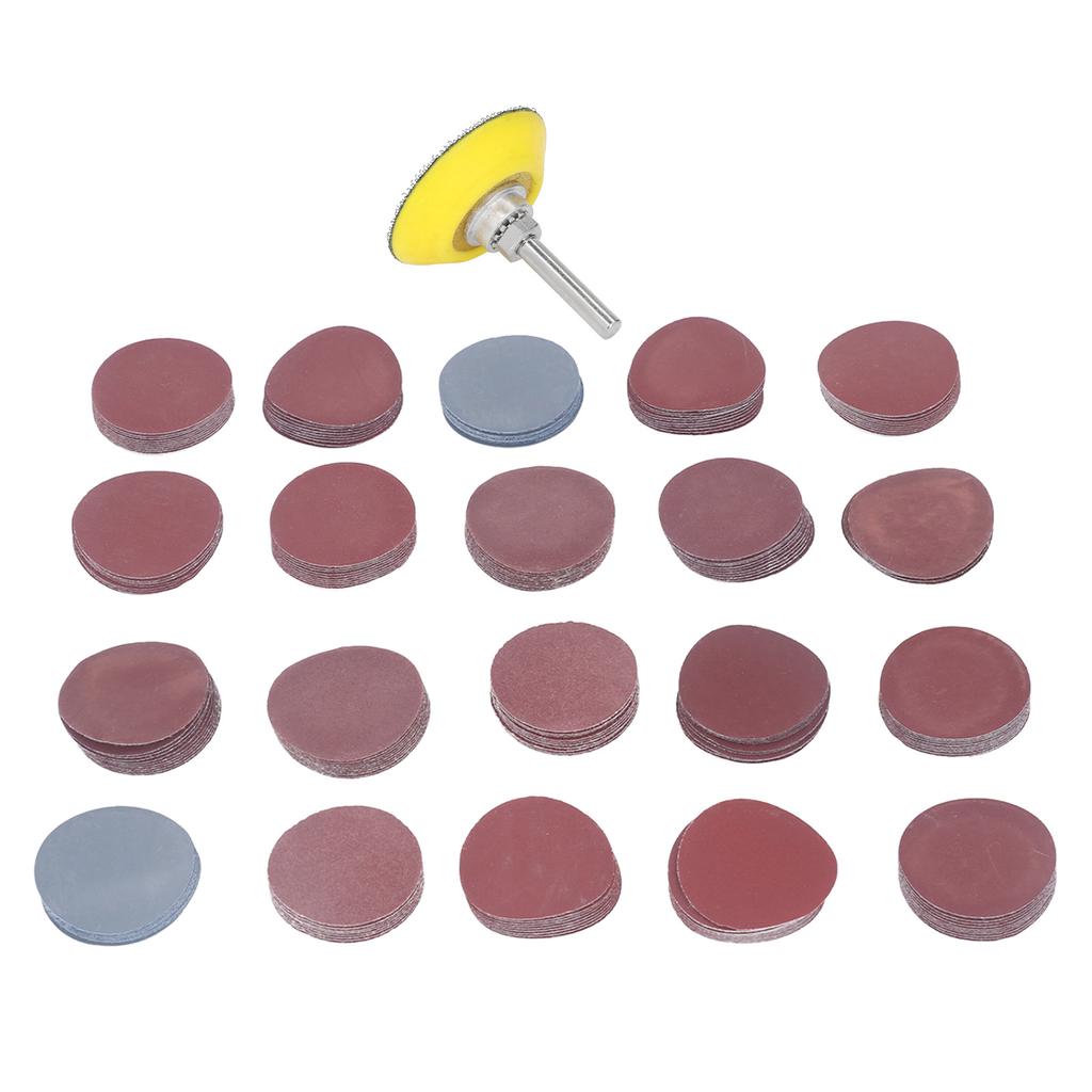203Pcs 50mm Flocked Sandpaper Female Thread Grinding Disc Cushion Pad Polishing Sanding Sandpaper