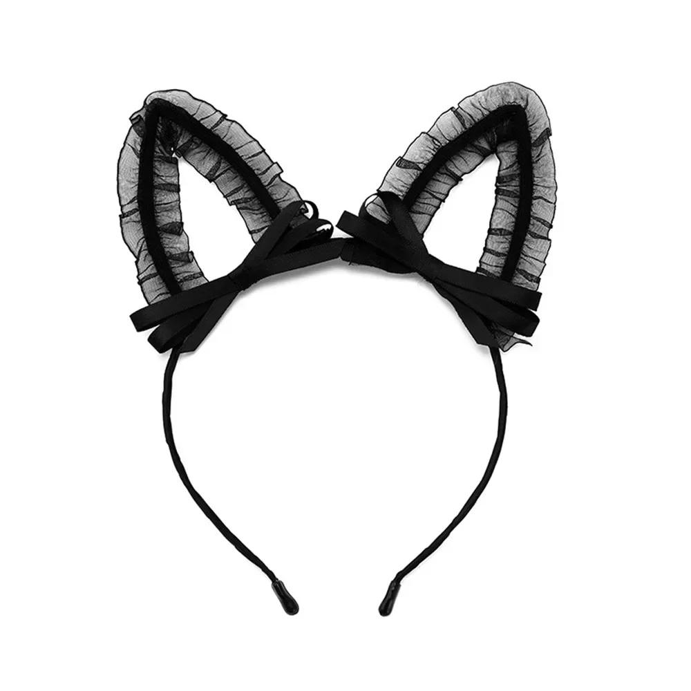 Sexy Black Cat Ears Head Bezel for Women Girls Cosplay Headwear Headband Girl Birthday Party Hair Accessories