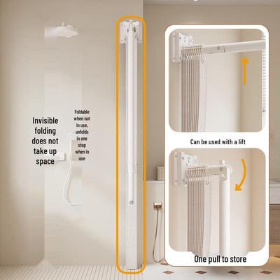 Universal Telescopic Clothes Drying Rack – Folding, Single-Sided for Balcony Use, Adjustable To Fit Daily Needs.