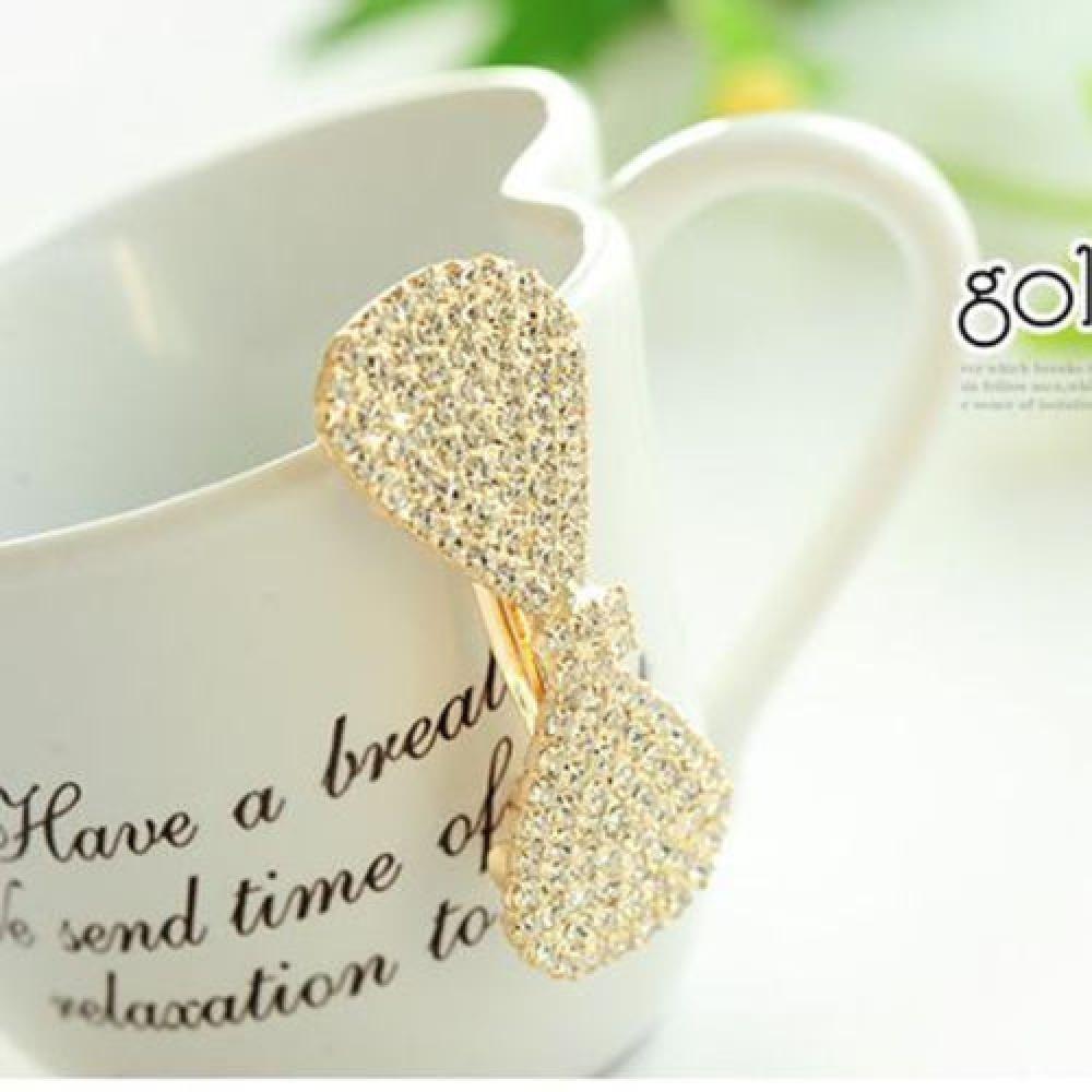 Women Clamp Jewelry Bowknot Barrette Rhinestone Hairpin Hair Clip