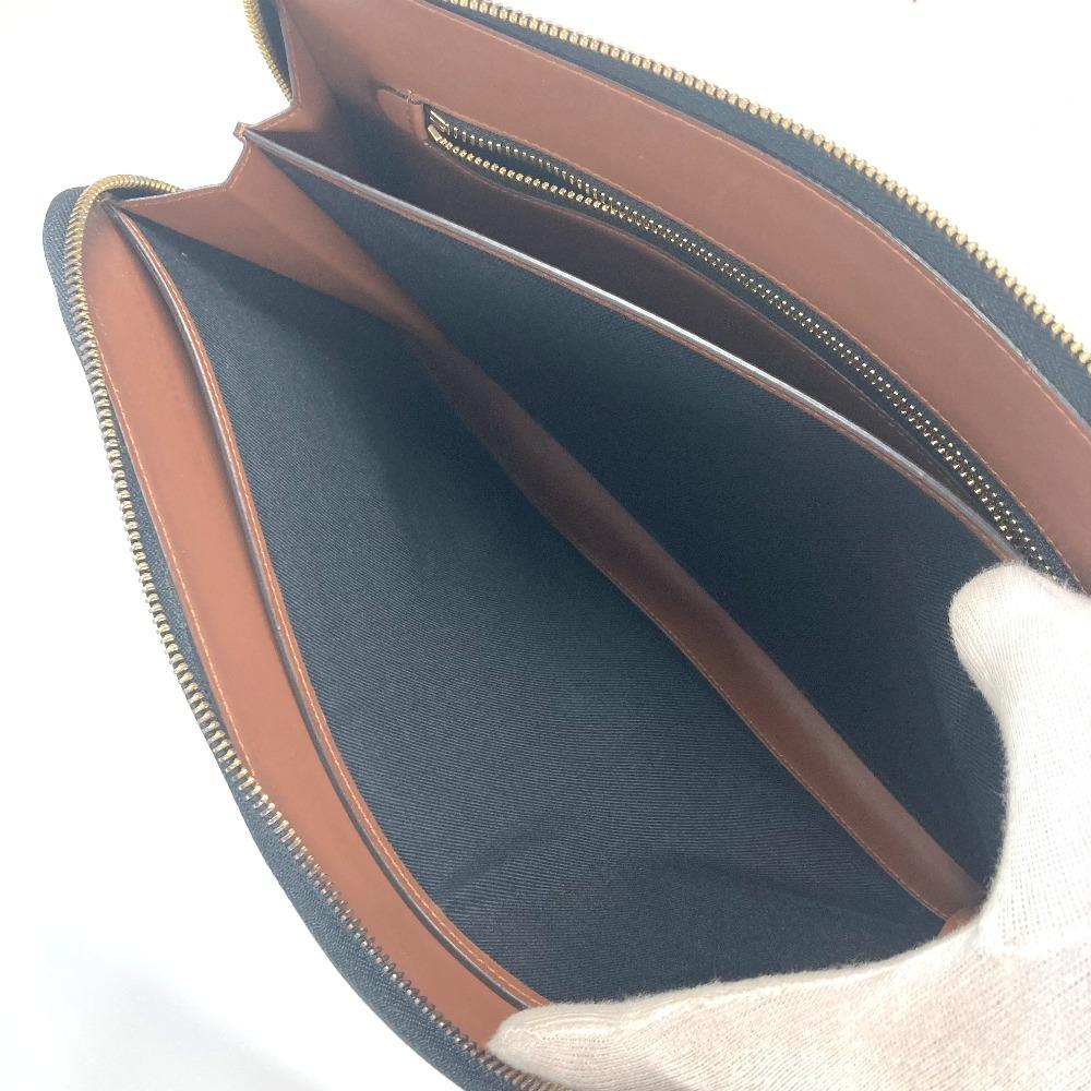 BURBERRY TB logo Bag Cluch Bag Pouch Clutch bag Leather/Canvas Brown