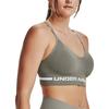 Under Armour Bezszwowy Długi Nadruk Literowy Sportowy Biustonosz o Niskim Wsparciu Kobiety Sportowy Biustonosz Zielony 1357719-504