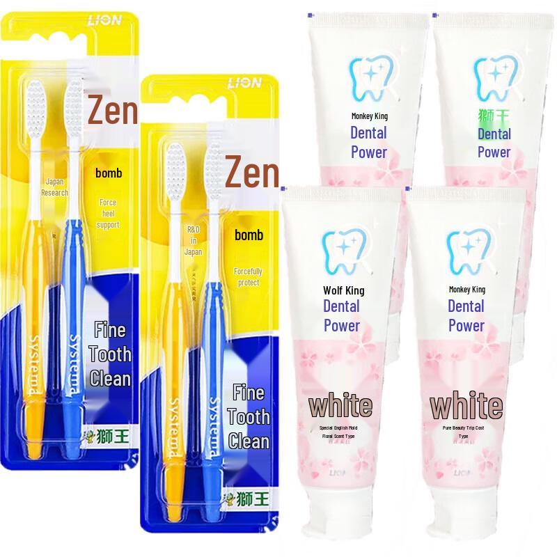 Набор: Зубная щетка Lion Gum Care и Зубная паста Цветок вишни