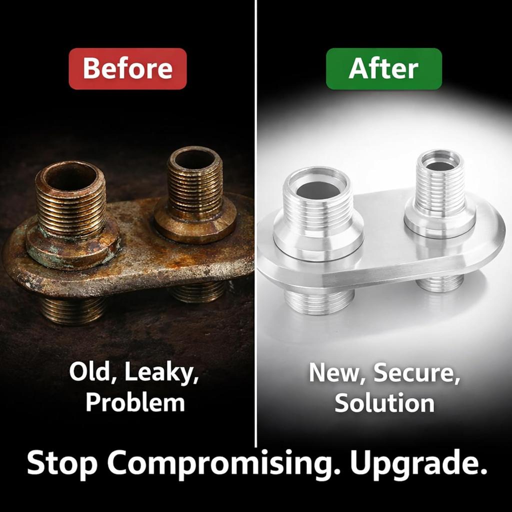 A/C Bulkhead, Car 2-Port Air Conditioner Bulkhead Connector Universal Modification Replacement for Hot Rod(Silver)