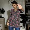Women's Casual Fashion Sexy Comfortable Christmas Print V-Neck Button Three-quarter Sleeve Top
