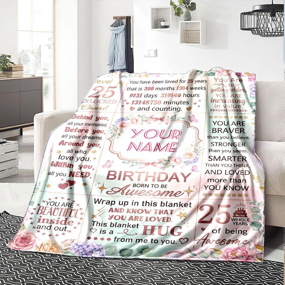 25Th Birthday Celebration Customize Your Name Blanket Soft And Comfortable It'S The Perfect Gift For Family Friends Or Loved Ones Suitable For All