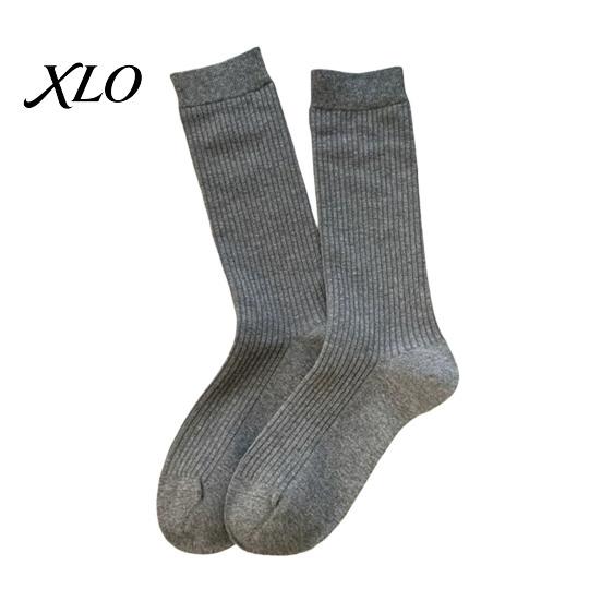 Non Slip Fitness Socks Women Crew Socks, Ribbed Knit for Autumn Winter, Minimalist Solid Color Soft Breathable Stretchy Casual Hosiery Daily