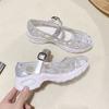 Women's Summer Mesh Breathable Casual Thick Soled Hollow Toe Single Sandals