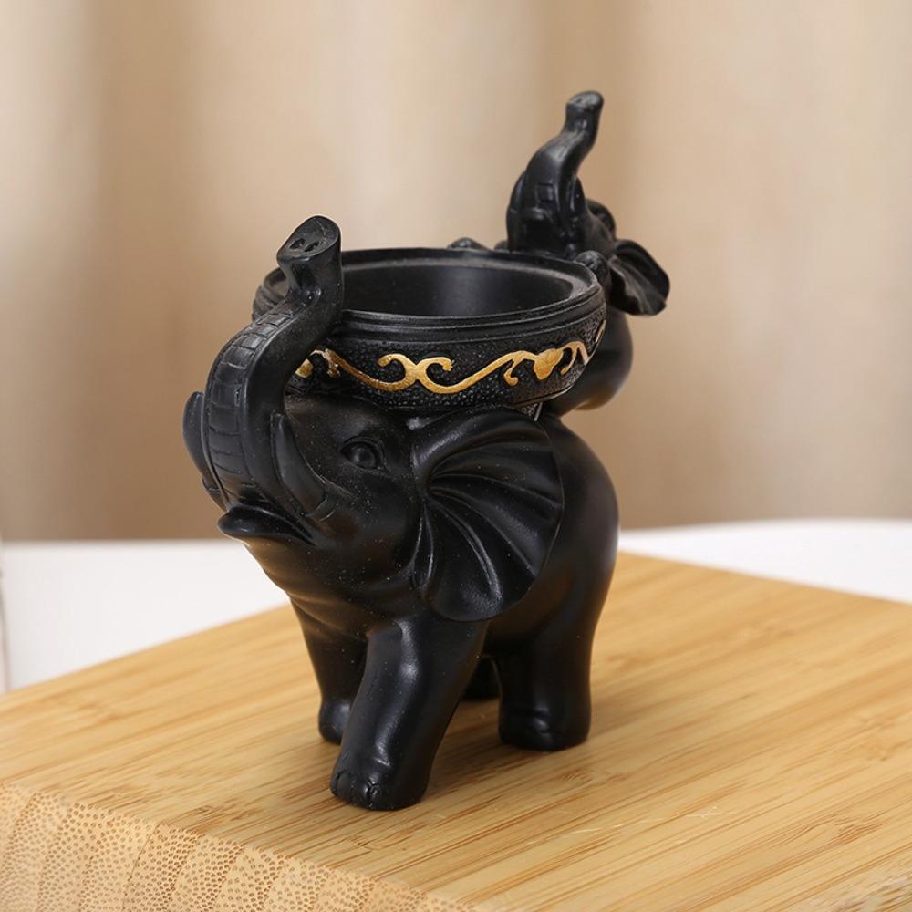 Cute Elephant Back Candlestick Funny Tea Light Candle Stand Scented Candles  For Home Living Room