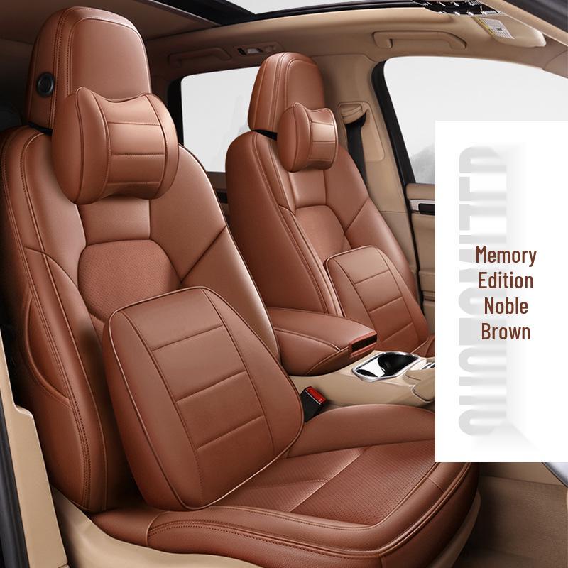 Full Coverage Genuine Leather Seat Cushion for BMW 5 Series and Porsche Cayenne