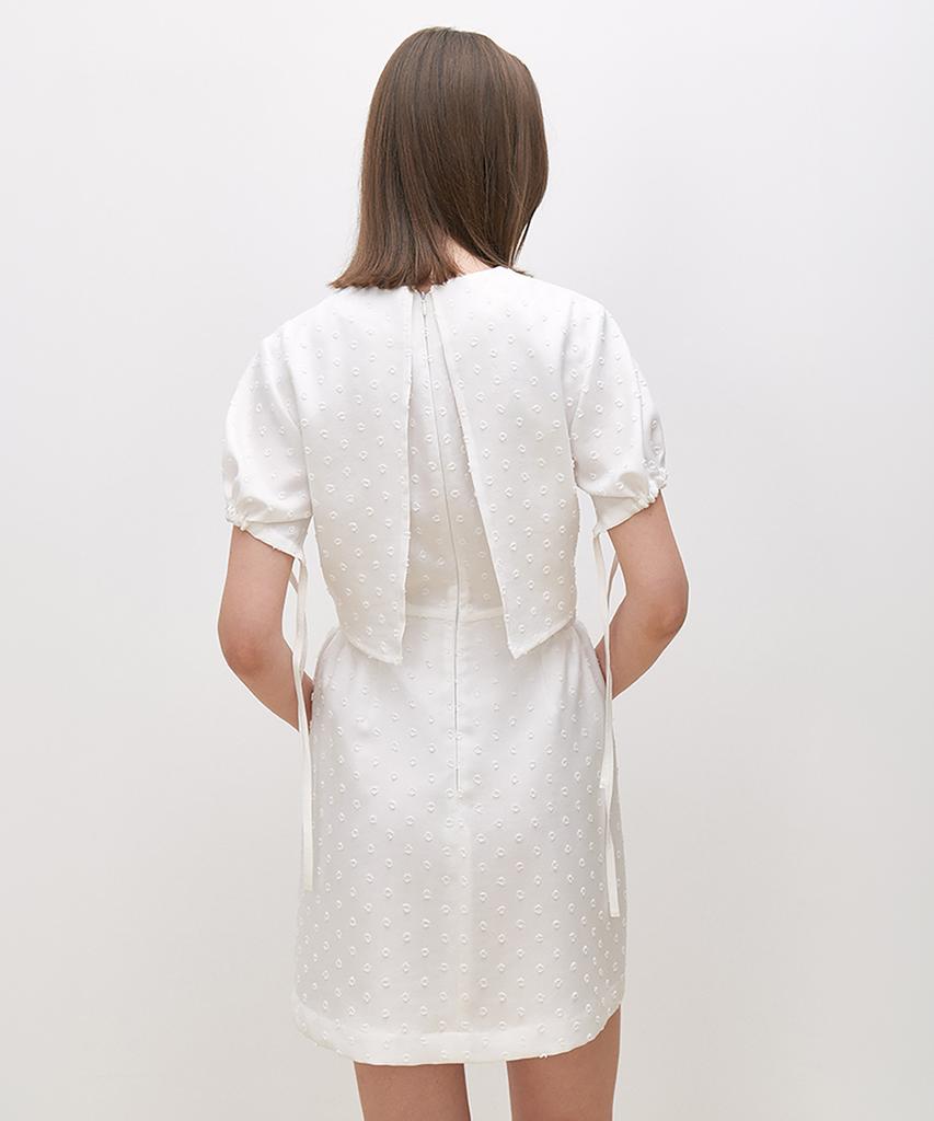 Seutimillon Back-Point Puff Sleeve Mini Dress_White
