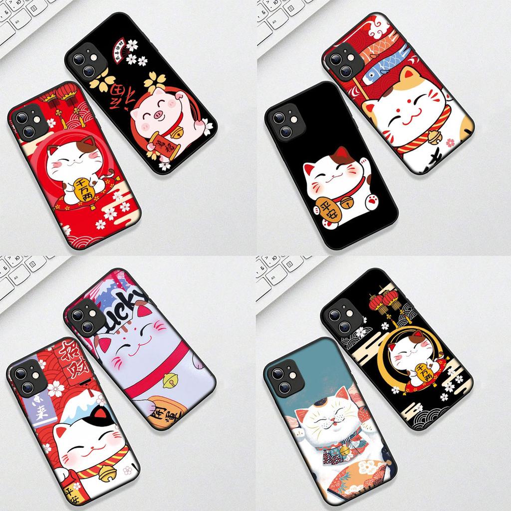 Protective Cover for Samsung Galaxy S20 S22 S21 FE Ultra Plus A07 A17 A15 A16 A25 A57 A37 Casing Phone Case Lucky Money Cat