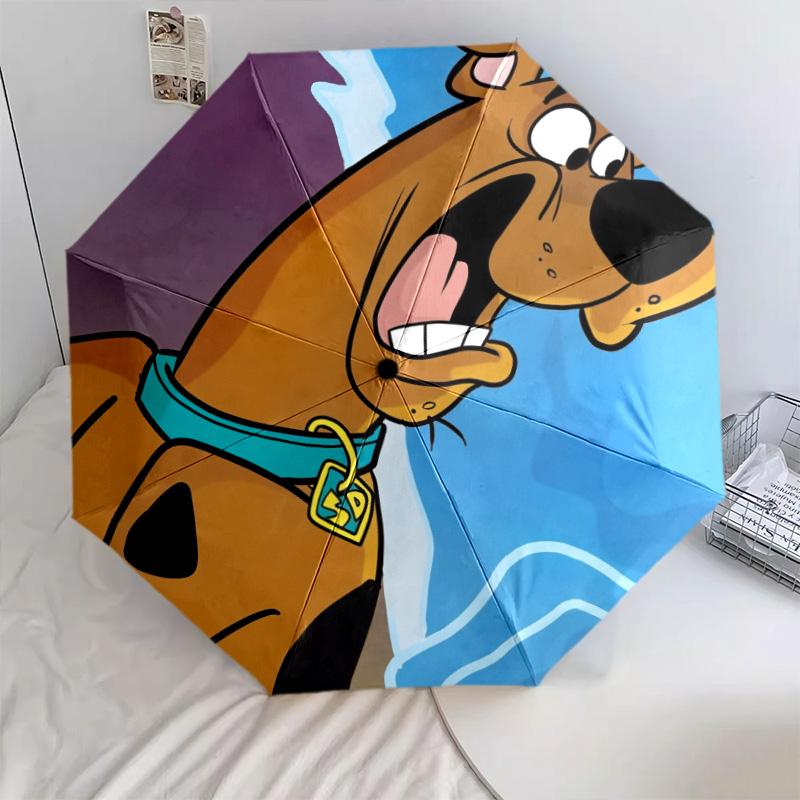Scooby-Doo pattern, automatic folding umbrella, portable and foldable design, 8 ribs, a Christmas or birthday gift.
