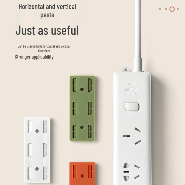 

Non-Marking Wall-Mounted Power Strip Organizer and Router Holder