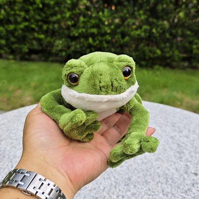 L13Cm Realistic Frog Plush Toy Green Cute Little Frog Cloth Doll Plush Toy Early Learning Prop Kids Girl Birthday Gift