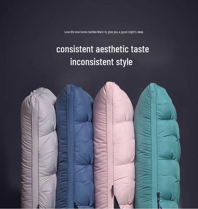 Twisted Star Hotel Neck Support Pillow - 48x74cm, Non-Collapsing, High & Low Design, Washable Core