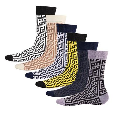 Calcetines de Algodón Soxy para Hombre con Llave Griega (Paquete de 6)