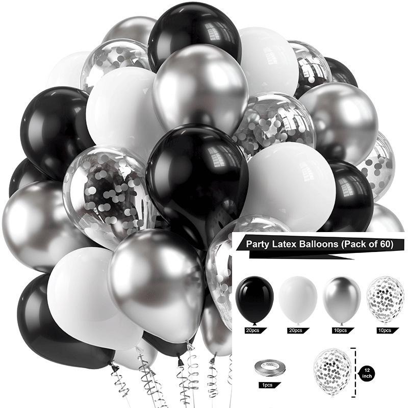 

60-Piece 12 Thickened Glitter Balloon Set for Birthday and Party Decorations