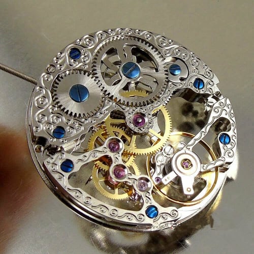 17 Jewels 3-Hand Mechanical Skeleton Hand-Wound Wristwatch Movement ETA 6498