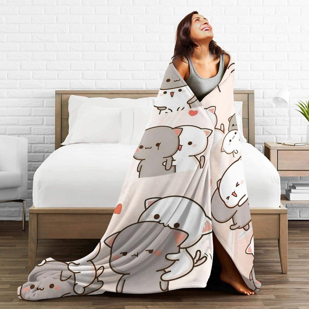 Bubu Dudu Süßer Cartoon-Bär Charakter Warme Weiche Decke Kawaii Panda Plüsch Überwurfdecke Schlafzimmer Flanell Bettüberwurf Sofabezug