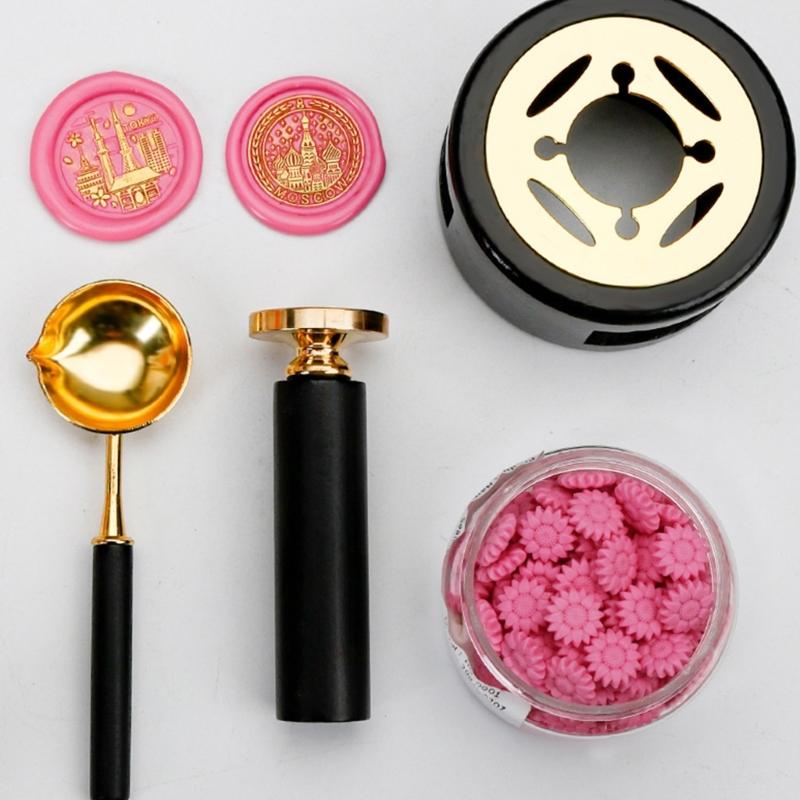 3 Pcs Wax Seal Warmer Melting Set Melting Spoon Wax Seal Stamp Handle for Stamp Sealing Gift Wrapping Private Envelope