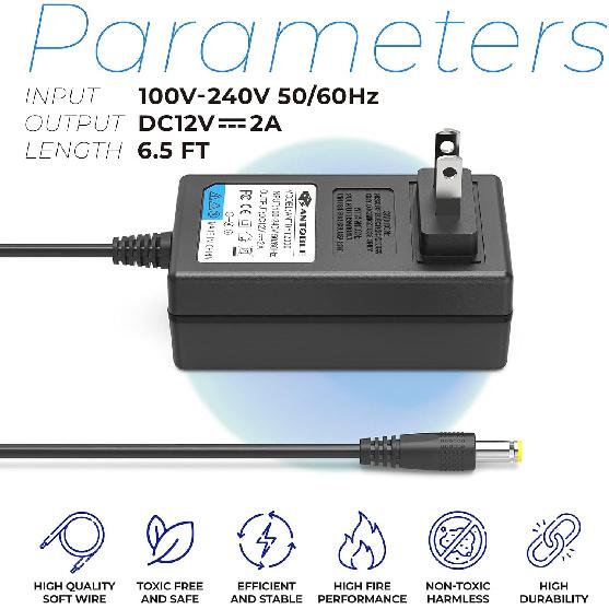 AC Adapter Charger for Seagate Freeagent & WD Western Digital External Hrad Drive HDD 6.5 Ft Power Cord