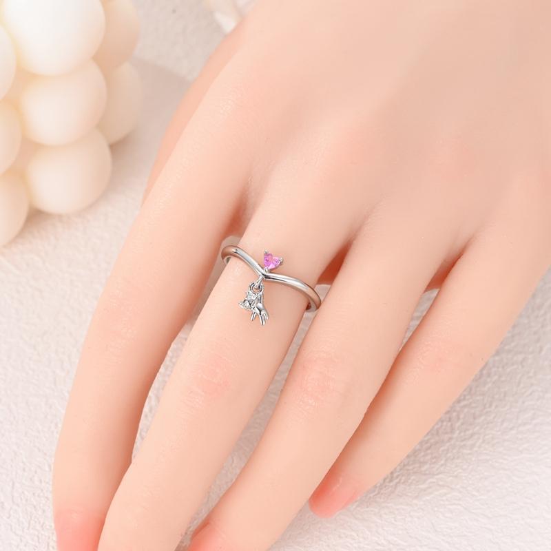 Rings for Women 925 Sterling Silver Pink Cat's Paw Green Mysterious Snake Zircon Rings Fashion Engagement Wedding Jewelry