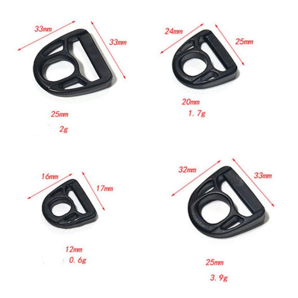 10pcs Black Durable Rope Adjustment Buckle 12~50mm Strap Webbing Buckle Luggage Accessories