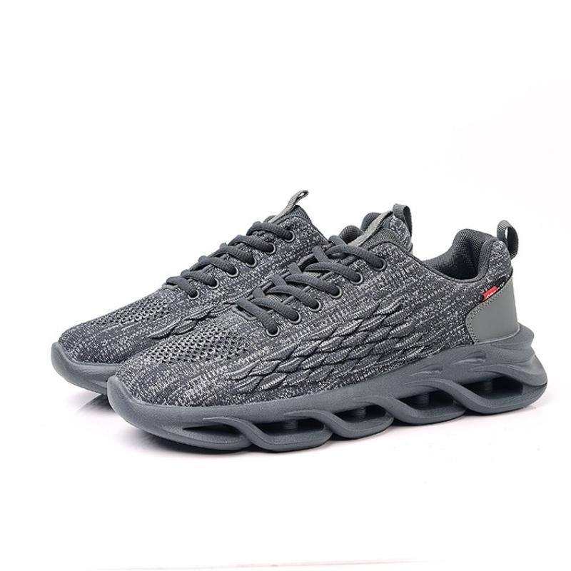 Running Shoes Durable Woven Breathable Anti-slip Men Shoes Comfortable Lightweight Soft Mesh Lace-up Sports Shoes Men