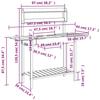 VidaXL Potting Table with Sink, Garden Potting Bench with Shelf and Hooks, Patio Terrace Furniture, Gray 156348
