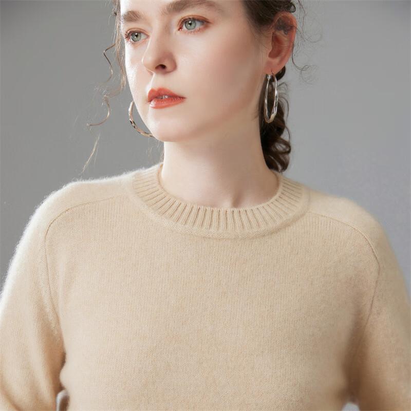 Fanzhen Women's Cashmere Blend Round Neck Sweater