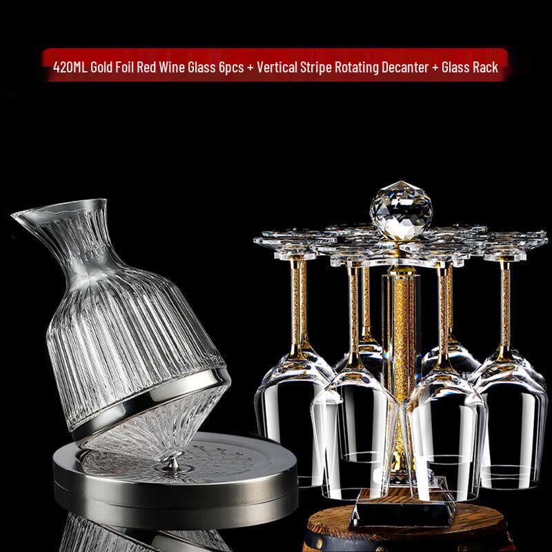 Elegant European Crystal Wine Glass and Decanter Set