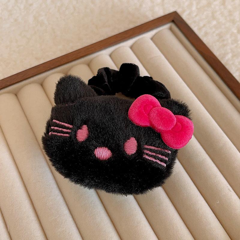 Cat Golden Velvet Large Intestine Hair Ring Bow Plush Accessories