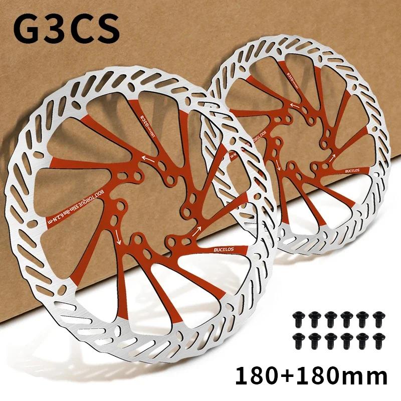 BUCKLOS Bike Brake Rotor G3 160mm 180mm 203mm Hydraulic Disc Brake Rotors with 6pcs Bolts for MTB Mountain Bicycle Accessories