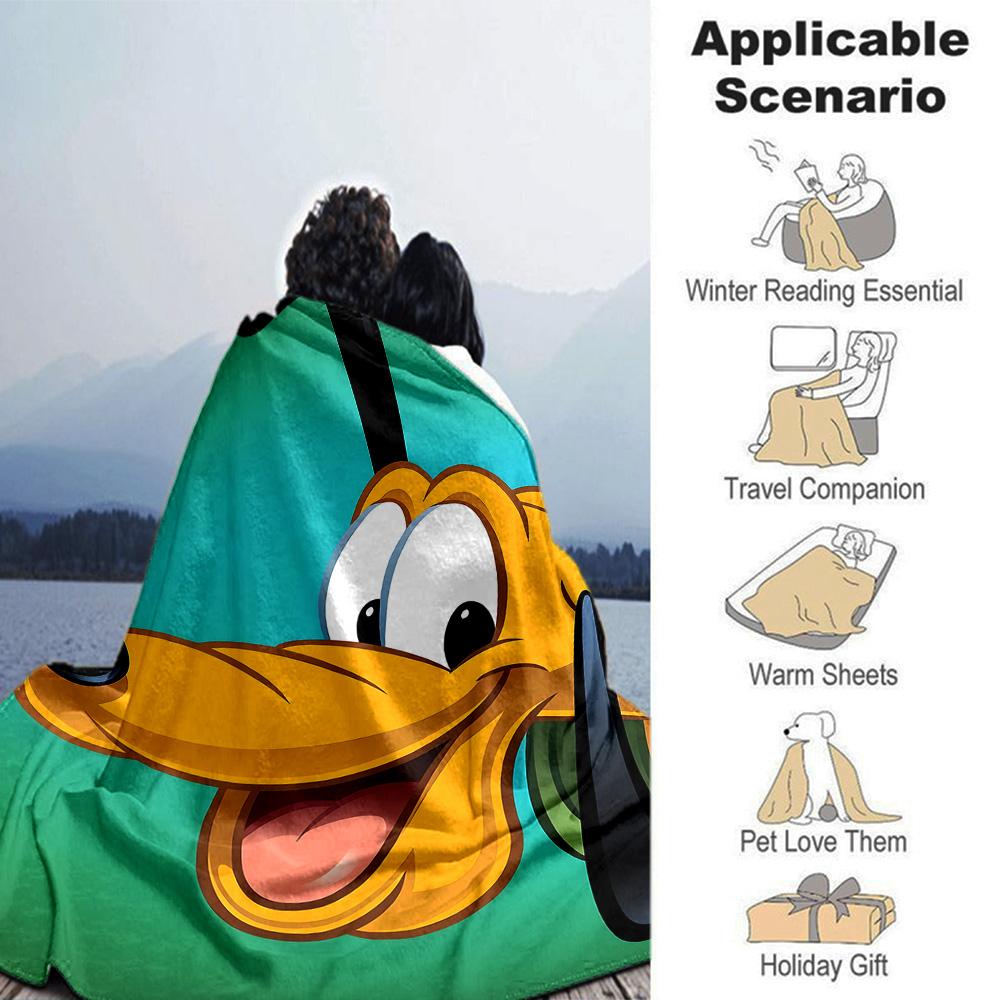 Pluto'S Playful Paws Flannel Blanket Super Soft Warm Cozy Blanket For Sofa Bed Office Travel Allseason Home Decor Gift