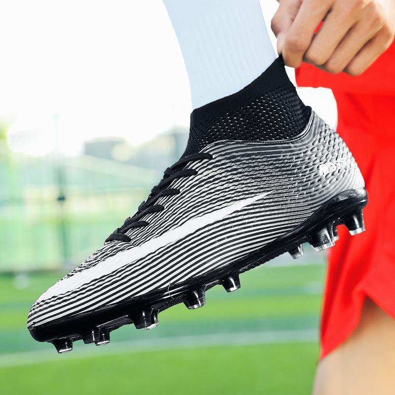 High-top Pink New Football Shoes Long Nails Broken Nails Youth Student Game Training Shoes Sports Shoes