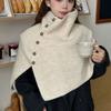 Warm Knitted Shawl Thicken Women Winter Shawl Elegant High Neck Scarf  Student