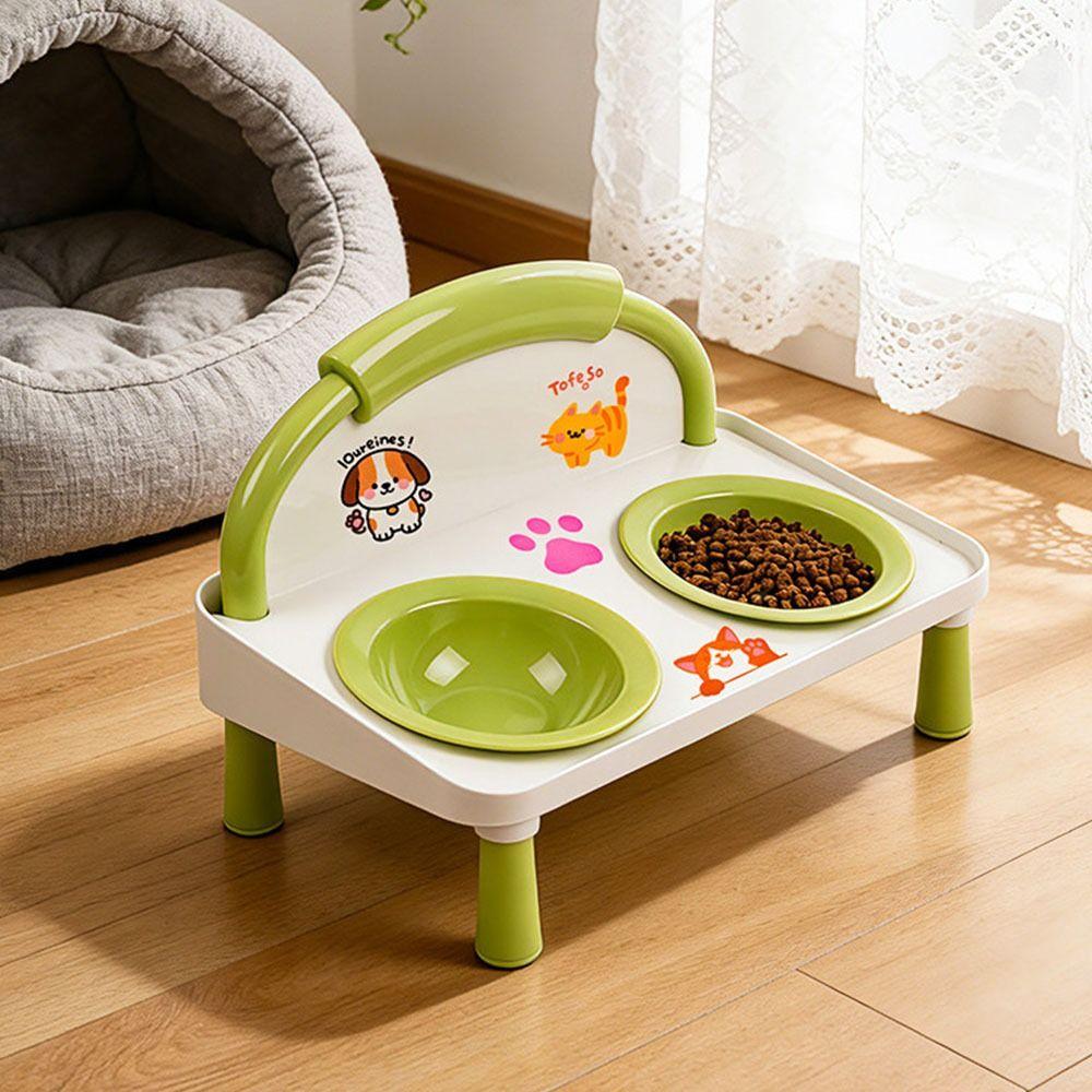 Double Bowl Pet Bowl High-legged Dog Bowl Fashion Cat Water Fountain  Pet Supplies