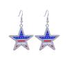 Independence Day Flag Hat, Slippers, Love Earrings, Red, White And Blue Striped Flag Earrings