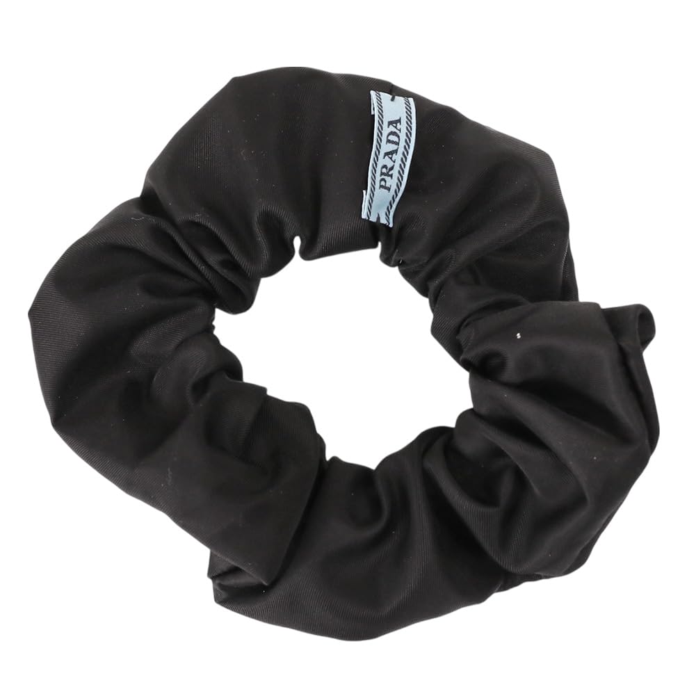 Scrunchie Hair Tie Hair Accessory Nylon Material 1IF015 2DMI F0632 Black Gold Hardware [Prada]