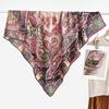 Chinese Style Peony Velvet Square Scarf 91 Women's Spring and Autumn Silk Scarf Shawl Two-color Different-faced Scarf Mother Gift