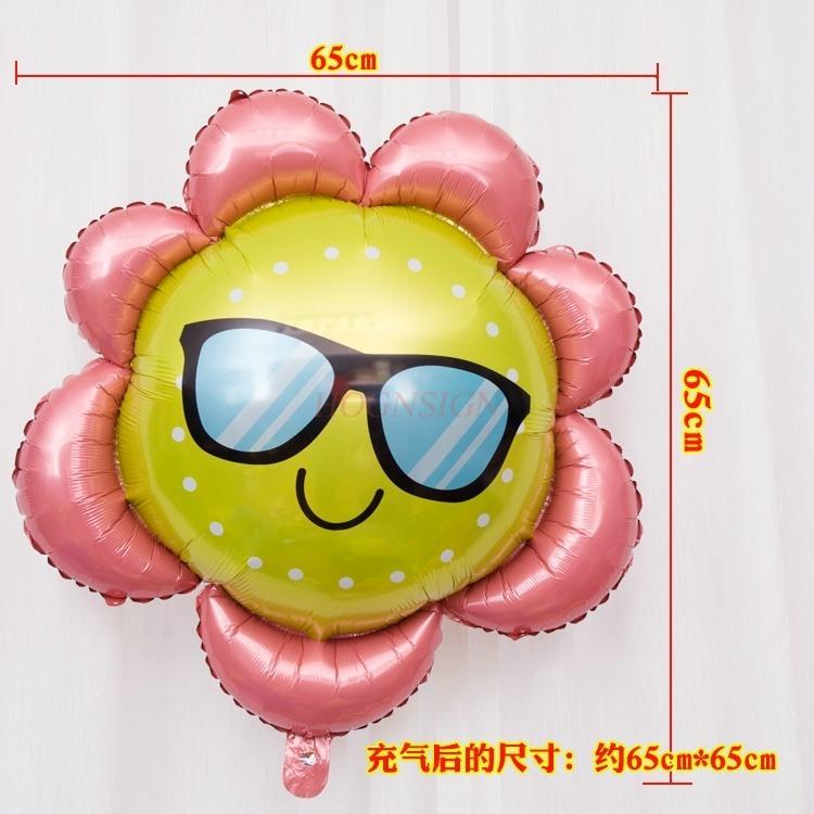 Glasses Sun Shaped Balloons Party Decorations Pography Props Watermelon Pineapple Summer Themed Aluminum Film Balloons
